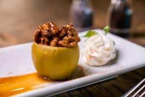 cinnamon mousse stuffed apple