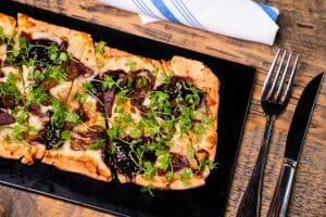smoked duck flatbread